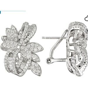 White Cubic Zirconia Rhodium Over Sterling Silver Bella Luce Earrings